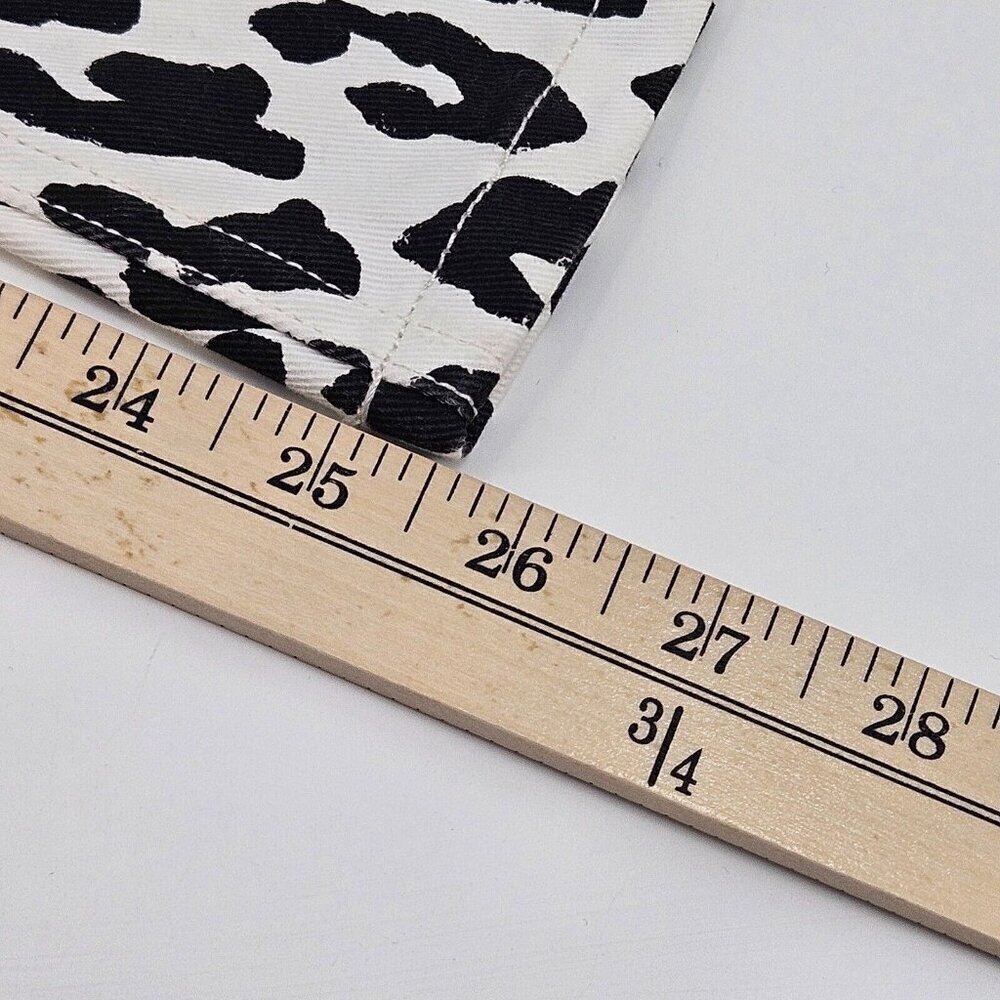 See By Chloe Leopard Print Crop Jean Black/White Women’s Size 34 U.S. 2 Mid Rise - Picture 9 of 12